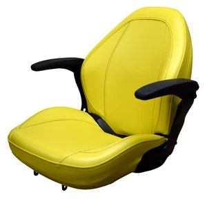 John Deere Lawn Mower Seat w/ Armrests Yellow LX255 LX266 LX277 LX279 LX280 - Picture 1 of 5
