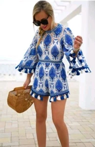 Alice Mccall Young Hearts Run Free Playsuit Romper Size 6 Blue & White Perfect!  - Picture 1 of 24