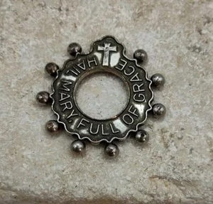 Vintage Finger Rosenkranz Ring Italien Ave Maria - Bild 1 von 8