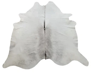 Light Grey Cowhide Rug Extra Large Brazilian Natural Hair On Hide 7.7ft x 6.5ft - Picture 1 of 5