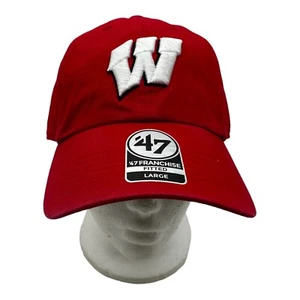 NWT Wisconsin Badgers '47 Brand Franchise Red Fitted Hat Cap Size Large - Picture 1 of 6