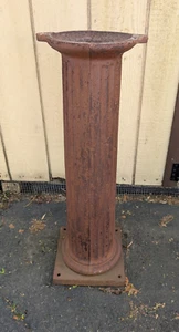 Antique Cast Iron Architectural Salvage Column Garden Pedestal - Picture 1 of 13