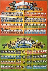 Lot 2 Skylanders Poster Giants und Swap Force Charakter Checkliste Neu - Bild 1 von 6