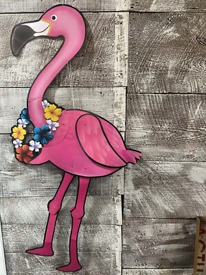 "Decoración de fiesta flamenco rosa recorte articulado 45""" Foto 1 de 4