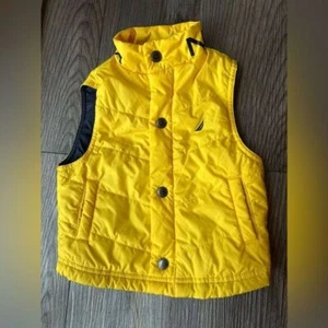 Nautica Bright Yellow Puffer Vest Quilted Outerwear Kids 12M - Picture 1 of 3