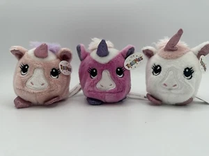 ‘NEW’ Ganz 4" UNICORN TOSSIMALS Plush . Set Of 3 Light Pink, Dark Pink, White - Picture 1 of 16