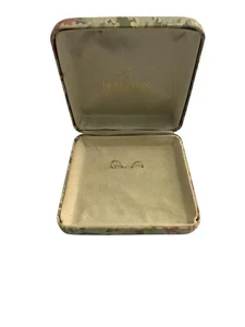 Vintage Retro Dunklings floral small Jewellery earrings box case - Picture 1 of 11