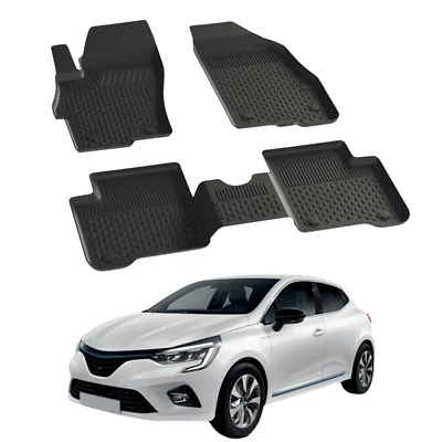 Tapetes de assoalho para Renault Clio 5 2020-2025 | Tapete preto premium  - Imagem 1 de 4