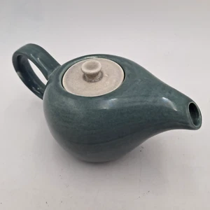 Russel Wright AMERIKANISCHE MODERNE MEERSCHAUMBLAUE KLEINE DEMITASSE KAFFEEKANNE - grauer Deckel - Bild 1 von 24