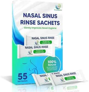 55 Packets Neti Pot Salt, Nasal Rinse Salt,Nose rinse sachets,Sinus Rinse Salt - Picture 1 of 6