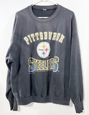 Vintage 90s Pittsburgh Steelers NFL Crewneck Sweatshirt DISTRESSED Grunge 2XL-XL