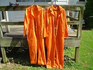 DUE TUTE SALOPETTE UOMO STAMPA VINTAGE RESISTENTI MAI USATE ~ MADE IN USA - Foto 1 di 9