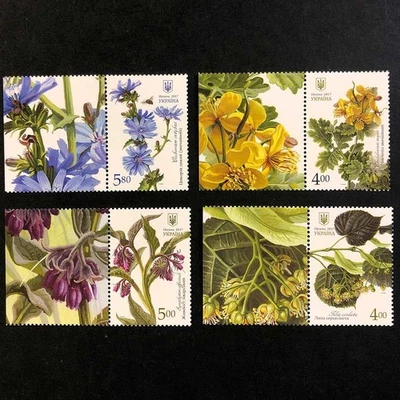 Ucrania 2017, Set "Plantas medicinales y de miel", flores Foto 1 de 4