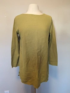 J. Jill grün strukturiertes Langarm Shirtkleid Medium - Bild 1 von 5