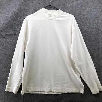 Camiseta Zara Manga Larga Para Hombre M Blanca Marfil Cuello Alto Algodón Suave Relajada Foto 1 de 4