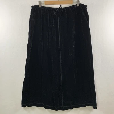 VTG J Jill Crushed Velvet Rayon Maxi Skirt Sz XL Petite Black Event Party Boho - Image 1 of 4
