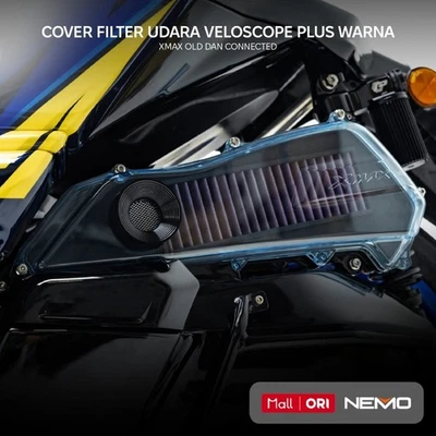 YAMAHA XMAX 250 XMAX 300 CAP AIR CLEANER CASE FLAT DESIGN WITH VELOSCOPE - Image 1 of 4