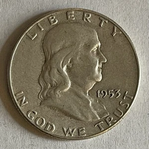 1953 50C Franklin Half Dollar 90% Silver U.S. Coin - Picture 1 of 8