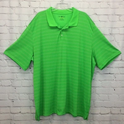 Polo de golf David Taylor Pro para hombre talla grande y alto 3XL atletismo verde rayas Foto 1 de 4
