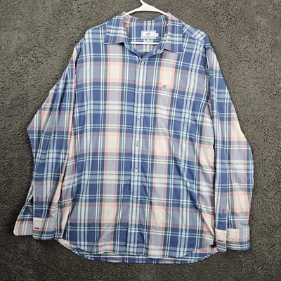 Southern Tide Shirt Mens XL Performance Blue Plaid Button Down - Image 1 of 4