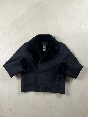 Abrigo Lauren Ralph Lauren Negro Imitación Gamuza-Forro de Piel Sintética y Puños Talla Pequeña Foto 1 de 4