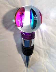 MoMo Panache Glas Flaschenverschluss Karneval Blau Grün Gold - Bild 1 von 9