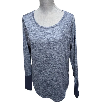 RBX Women's Navy Long Sleeve Mesh V Back Active Tee Medium NWT - Image 1 of 4