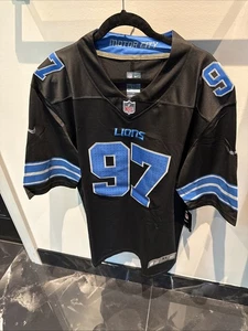 Detroit Lions Aiden Hutchinson #97 Black Jersey All Stitched Adult Size ADULT XL - Picture 1 of 8