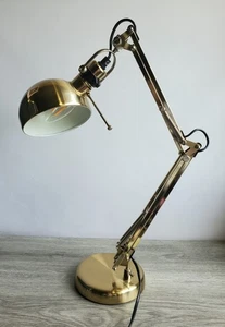 IKEA Forsa A0501 Brass Adjustable Swing Arm Desk Table Work Lamp 40W PAT Tested - Picture 1 of 6