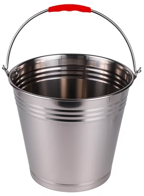 2x Stainless Steel Bucket with Handle 12ltr Heavy Duty Quality 12L Marine Pail - image 1 of 4