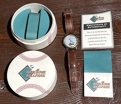 Vintage Arizona Diamondbacks Bank One Ballpark Fossil Watch 1998 55/1000 Limited - Image 1 of 4