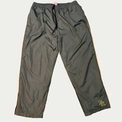 Vtg Baylor University Track Pants XL Wide Leg Embroidered Lined Warm Ups Red Oak - Image 1 of 4