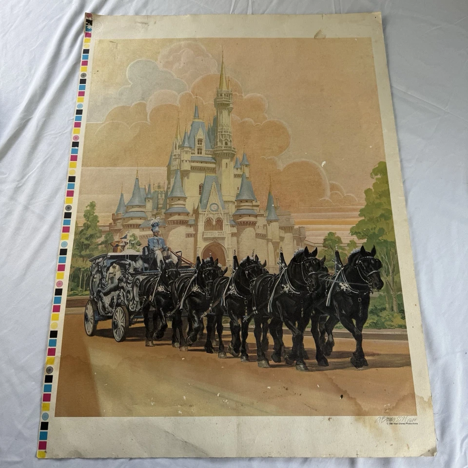 Disney 1981 Signed Lithograph Charles Boyer Our Team Cinderella Casket 557 /1800 - Image 1 of 4