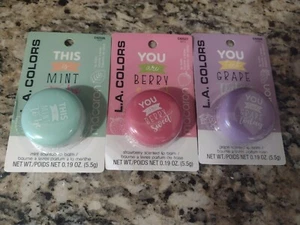 (3) L.A. Bálsamo labial COLORES uva baya y menta tamaño completo 0,19 oz NUEVO. - Imagen 1 de 5