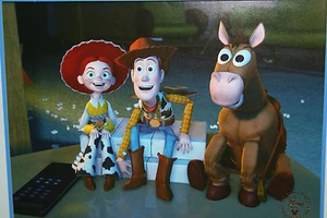Authentisches & echtes Goldsiegel Disney Toy Story 2 Lithographie mit Woody & Jessie - Bild 1 von 3