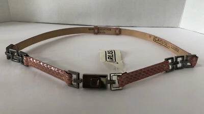 Carlisle Leather Belt 116302 Pink Faux Snake Size M Unique Push Buckle NWT - Image 1 of 4
