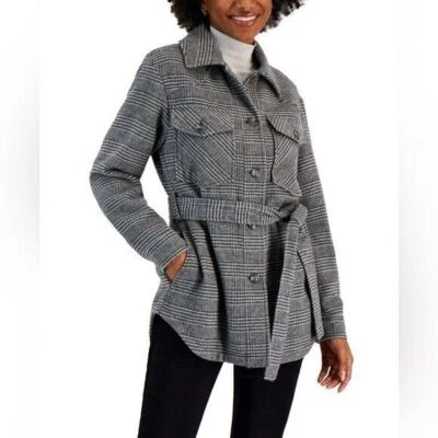 CoffeeShop подростков подпоясанный рубашка куртка, пальто серый клетку размер S - Изображение 1 из 4