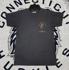 VTG 80s Connecticut School of Karate Graphic T-Shirt SMALL Martial Arts CT Black - Picture 1 of 9