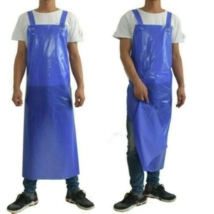 PVC Plastic Apron Cooking Chef Worker Labor Workwear Waterproof Anti-Oil Unisex - Picture 1 of 14