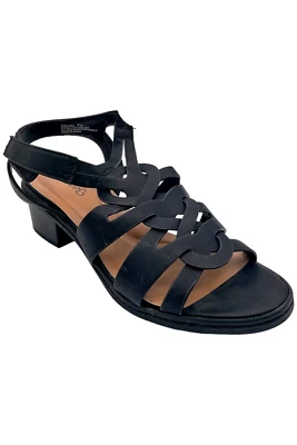 Sandalia de tacón BareTraps Celina negra con tiras para mujer Foto 1 de 3