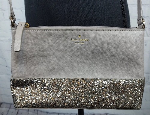 Borsa a tracolla Kate Spade Greta Court Ramey Cityscape grigio glitter