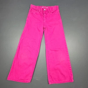 Old Navy Jeans Girls 10 Pink High Rise Baggy Wide Leg Adjustable Waist Denim - Picture 1 of 12