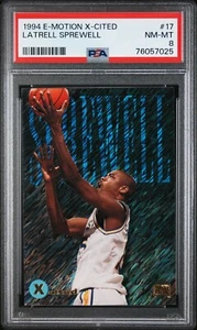 1994 Emotion X-cited Latrell Sprewell #17 Insert Card eBay 1/1 PSA 8 Low Pop 3 - Picture 1 of 20