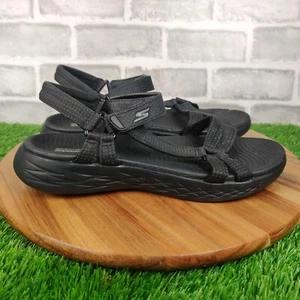 Sandalias Skechers para mujer 8 On The Go 600 brillantes con tiras negras informales 15316 - Imagen 1 de 10