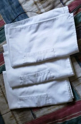 3 BISTRO CHEF WAITER RESTAURANT BAR APRON 2 POCKETS LONG White Durable - Image 1 of 4