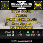 HELLDIVERS 2 max samples ship upgrade  XP SUPER Credits MEDALS Direct to Account