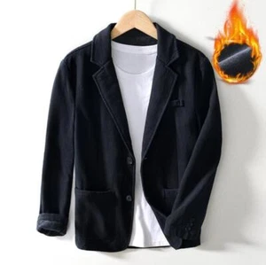 Invierno Hombres Algodón Polar Blazer Traje Cálido Formal Chaqueta de Negocios Abrigo Grueso Regalo - Imagen 1 de 30