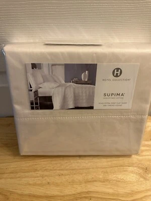 Nuevo en Paquete Hotel Collection Supima Ivory 680TC Sábana Plana King Extra Profunda Solo $275 Foto 1 de 4