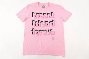 JEM COLLECTIVE LIGHT PINK LARGE BREAST FRIEND FOREVER CANCER AWARENESS TSHIRT - Picture 1 of 1