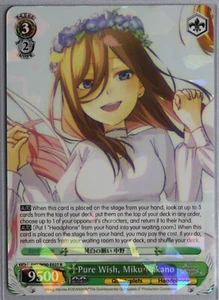Pure Wish, Miku Nakano 5HY/W90-E027 R Weiss Schwarz (Q.Q.2) NEW - Picture 1 of 2